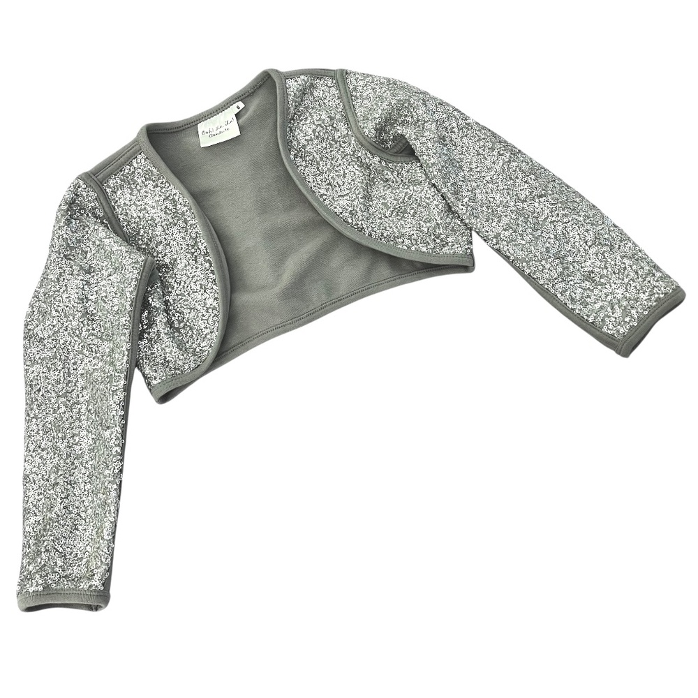 Ooh! La, La! Couture Silver Sequin Bolero Shrug Jacket   Girls 6